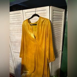 Mustard Gold colored velour dress